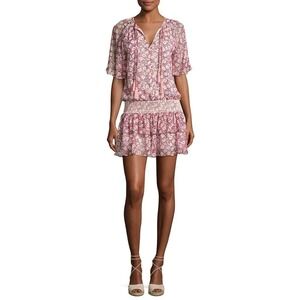 Rebecca Minkoff Pebble Dress in Floral Poppy Print Pink Purple Small